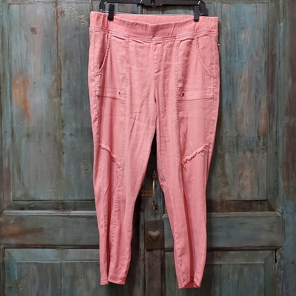 XCVI Pants - XCVI Linen Blend Casual Pull-On Pant in Dusty Pink, Size XLarge, NWOT